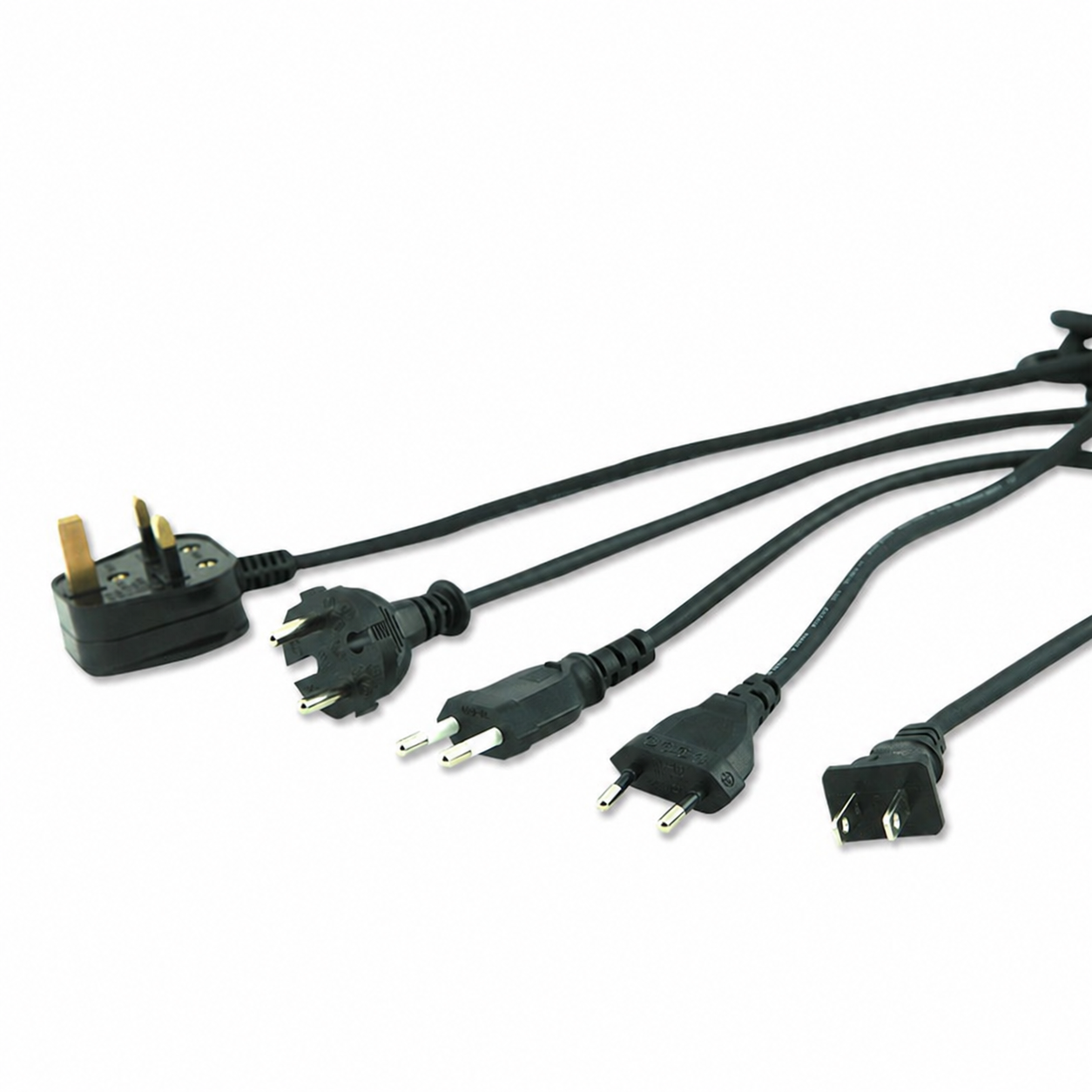Examples of regional power plugs for corded appliances